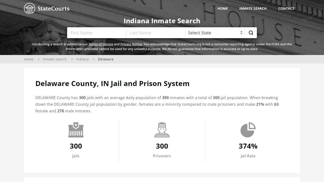 Delaware County, IN Inmate Search - StateCourts