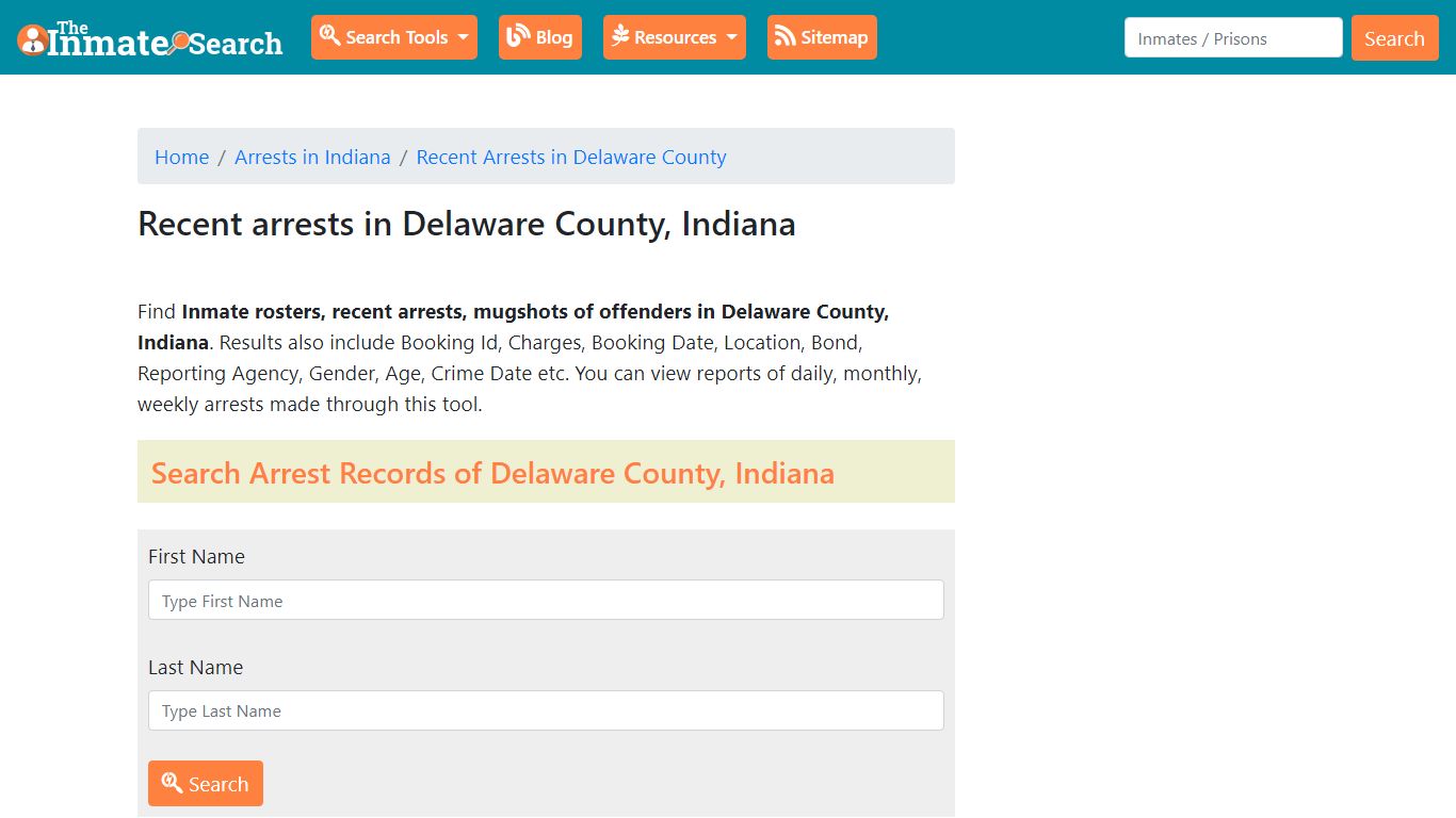 Recent arrests in Delaware County, Indiana - The Inmate Search